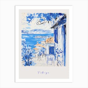 Fethiye Turkey 2 Mediterranean Blue Drawing Poster Art Print