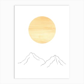 Mountains And Sun Art Print