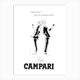 Campari Cocktails Bar Retro Poster Art Print