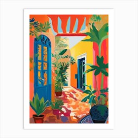 Colorful Courtyard In Mexico Art Print