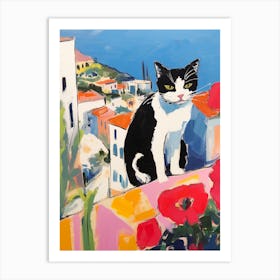 Painting Of A Cat In Marbella Spain 3 Art Print