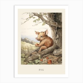 Beatrix Potter Inspired  Animal Watercolour Pig 2 Art Print