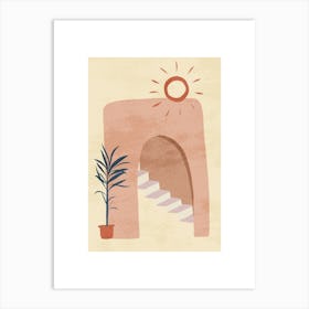 Sun And Stairway Art Print