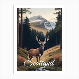 Scotland Highland Stag Art Print