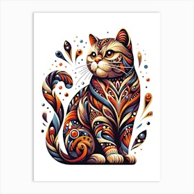 Feline Cat Creative Artwork Illustration 34 Art Print