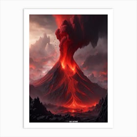 Erupting Volcano Print Art Print