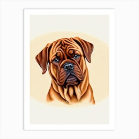 Dogue De Bordeaux Illustration Dog Art Print