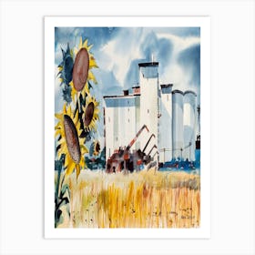 Grain Elevator, Kansas By Robert Johnson Art Print