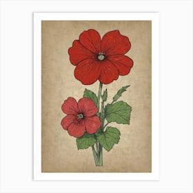 Red Geranium Art Print