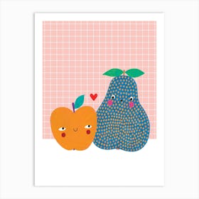 Pear And Apple Art Print