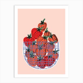 Strawberry Bowl Art Print