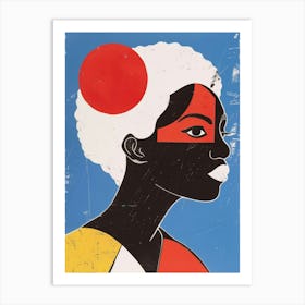 African Woman With Red Ball Art Print