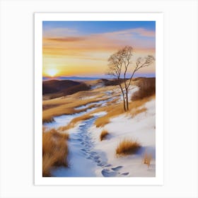 Sunset In The Prairie Art Print