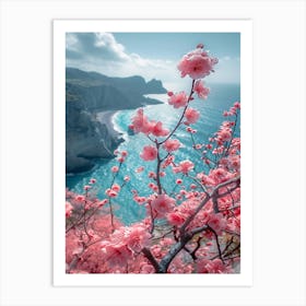 Cherry Blossoms On The Beach Art Print