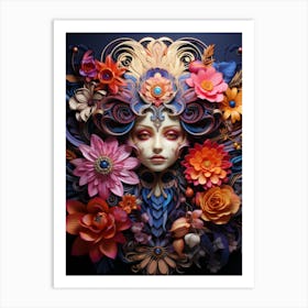 Flower Head Canvas  Print Art Print