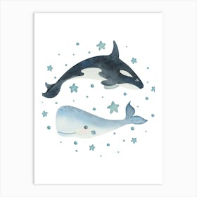 Orca Whale And Starfish Art Print