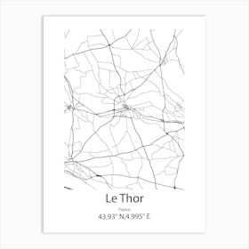 Le Thor,France Minimalist Map Art Print