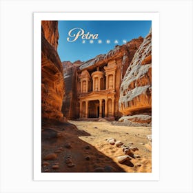 Petra, Jordan: Iconic Red Rock Temple Poster Art Print