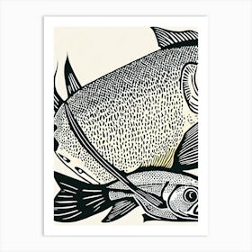 King Mackerel II Linocut Art Print