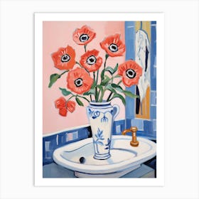 A Vase With Poppy, Flower Bouquet 2 Art Print
