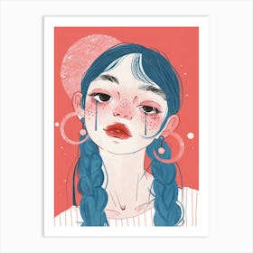 Girl With Blue Hair 19 Art Print