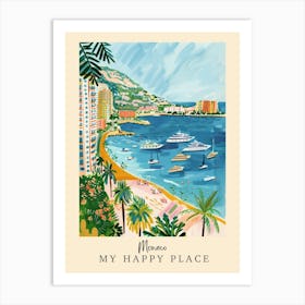 My Happy Place Monaco 2 Travel Poster Art Print