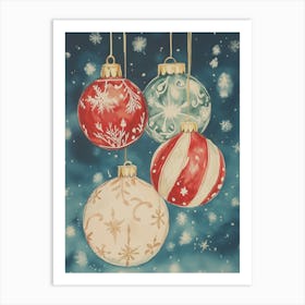 Christmas Ornaments Art Print