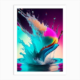 Splashing Water Waterscape Pop Art Photography 1 Art Print