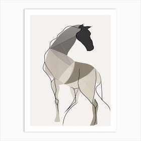 Horse Line Art Abstract 8 Art Print