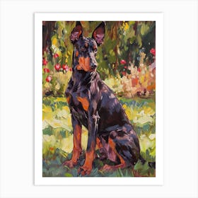 Doberman Pinscher Acrylic Painting 2 Art Print