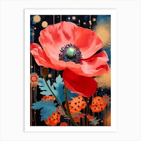 Surreal Florals Poppy 2 Flower Painting Art Print