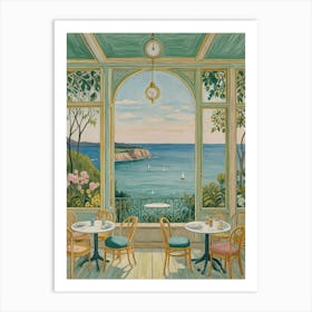 Cafe At The Seaside Art Print