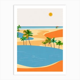 Bavaro Beach Dominican Republic Midcentury Art Print