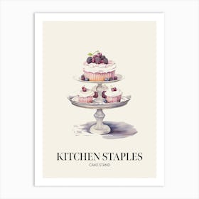Kitchen Staples Cake Stand Art Print