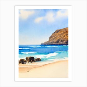 Amadores Beach 2, Gran Canaria, Spain Watercolour Art Print