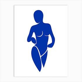Abstract Nude In Blue Art Print