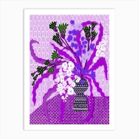 Purple Flowers In A Vase 1 Art Print