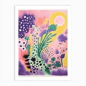 Colourful Botanical Risograph Style 23 Art Print