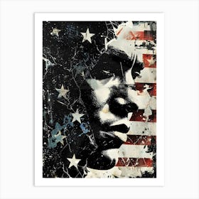 American Flag Patriotic 4th July Wall Art: Punk Aesthetic Art Print