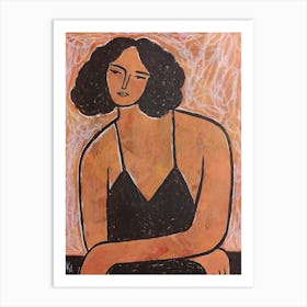 Abstract woman, Mid century modern, Neutral vintage art, Classic Art Print