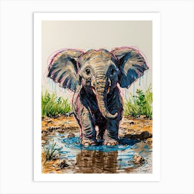 Baby Elephant Art Print