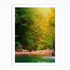 Waterfall In The Forest 3 Art Print
