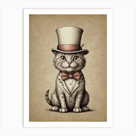 Top Hat Cat 2 Art Print