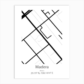 Madera Acres,United States Minimalist Map Poster