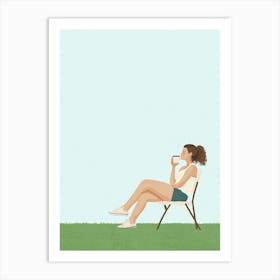 Woman Sitting In A Chair Art Print