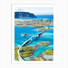 Aerial View Of The Fjords In Norway Art Print