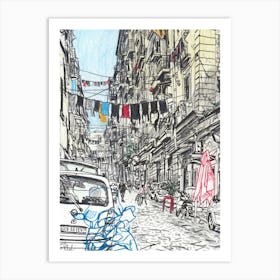 Neapolitans love doing laundry Art Print