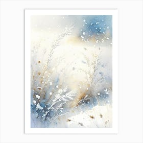 Snowflakes On A Field, Snowflakes, Storybook Watercolours 5 Art Print