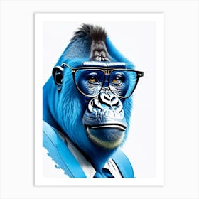 Gorilla In Glasses Gorillas Decoupage 1 Art Print