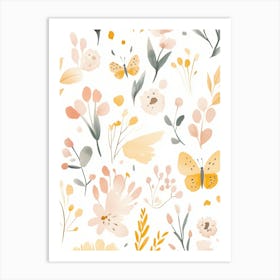 Watercolor Floral Seamless Pattern Art Print